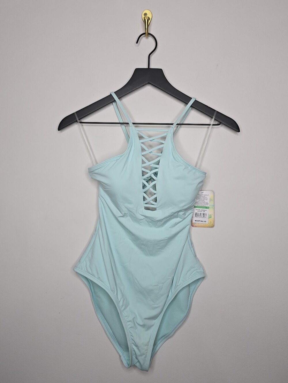 Hobie High Neck Strappy One Piece Swimsuit Size Large NWT